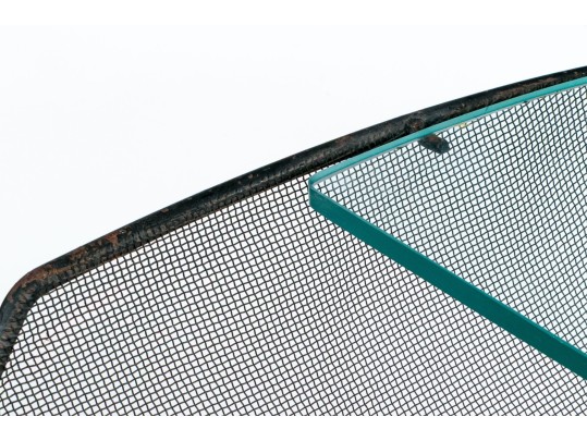 Iron Mesh And Glass End Table, Likely Sol Bloom