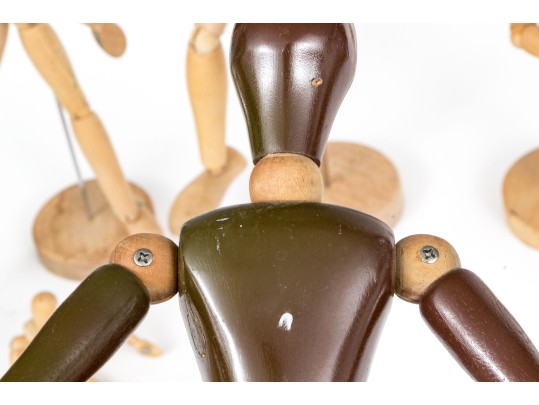 Collection Of Six Carved Articulated Mannequins With A Hand Form