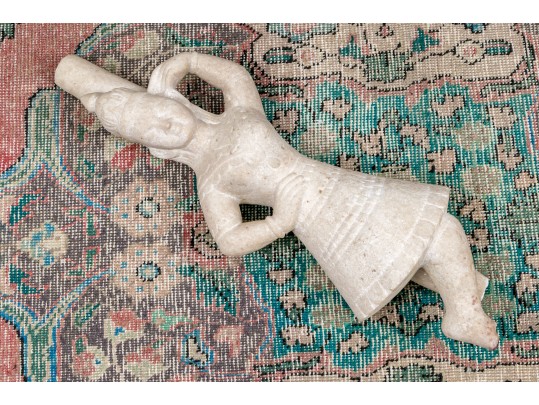 Carved Stone Southeast Asian Dancer With Wood Stand