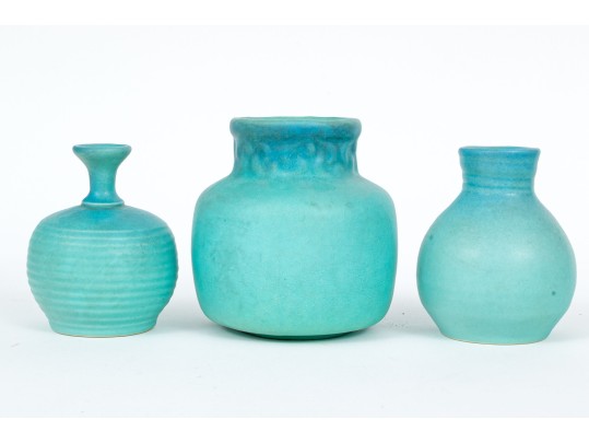 Collection Of Three Van Briggle Ceramic Glazed Vases