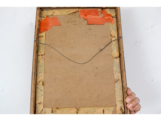 Paint On Newspaper Mounted To Board, 