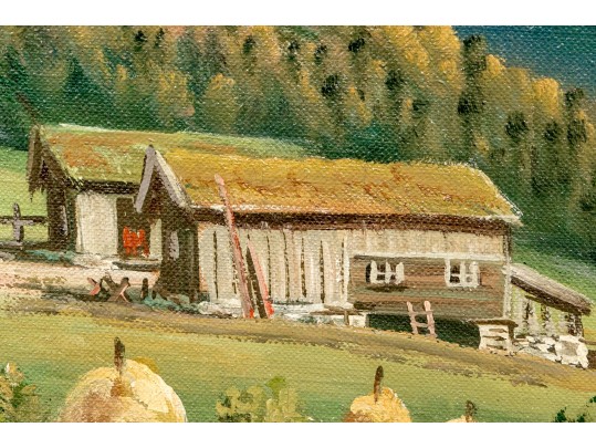 Sverre Hamnnes (Norwegian, A. 1950's) Oil On Canvas, Pastoral Landscape