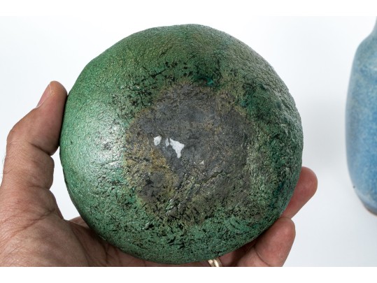 Group Of Five Studio Ware Glazed Pottery Vases