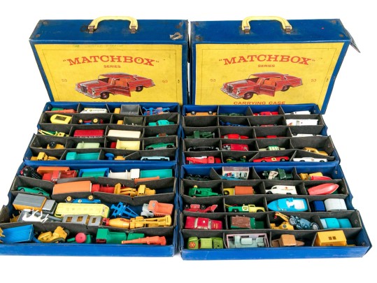 Four Trays Of Die Cast Matchbox Cars In Two Cases