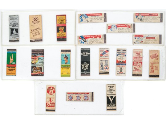 Collection Of Six Plexiglass Plaques With Vintage Match Strike Boxes