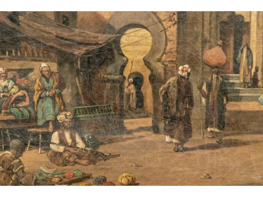 Signed Antique Orientalist Oil On Canvas