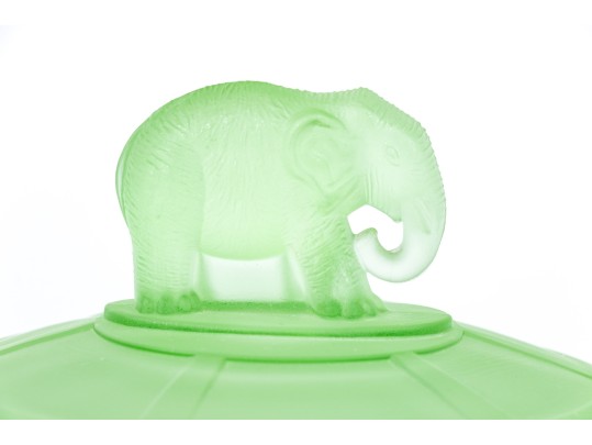 Vintage Lidded Uranium Glass Box