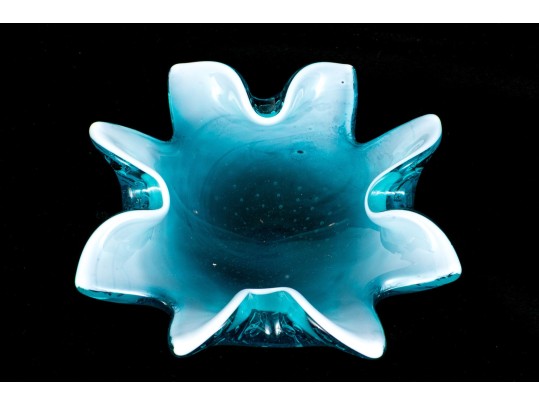 Four Mid-Century Cased Glass Bowls And Ashtrays