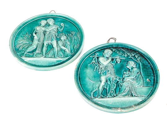 Pair Of Neoclassical Ceramic Plaques, Likely Scottish Dunmore