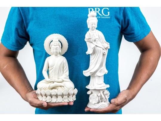 Blanc De Chine Figures Of Guanyin And Buddha