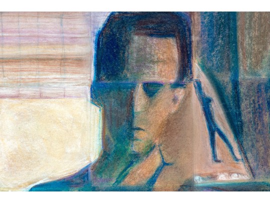 Signed Pastel On Paper, Two Figures