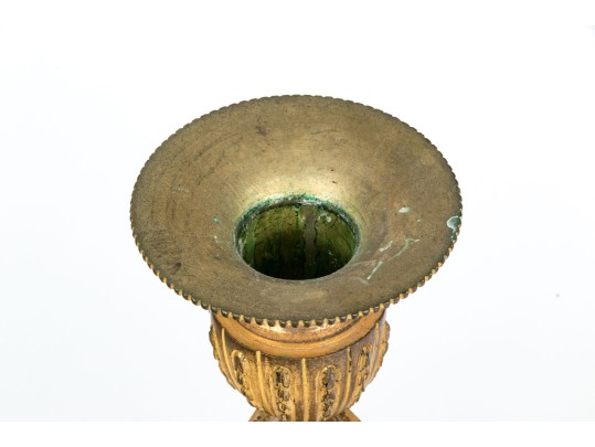 Louis XVI Style Gilt Bronze Figural Vestal Virgins Candlesticks