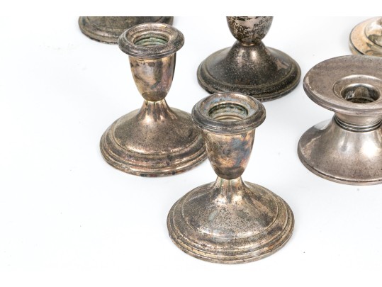 Lot Of Ten Pieces Of Sterling Weighted Silver