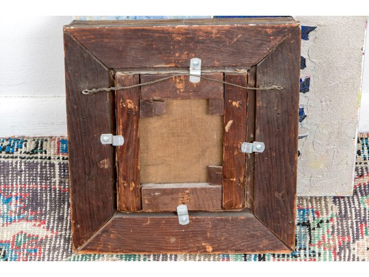 Signed Oil On Canvas, 19th C. French School Portrait Of A Young Man With Hat