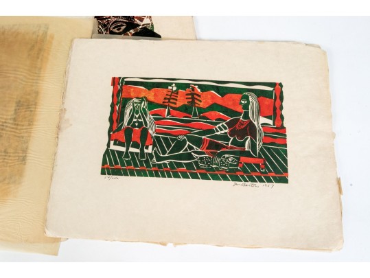 John Murray Barton (American [NY], 1921-2000) Folio Of Signed Ltd Ed Block Prints