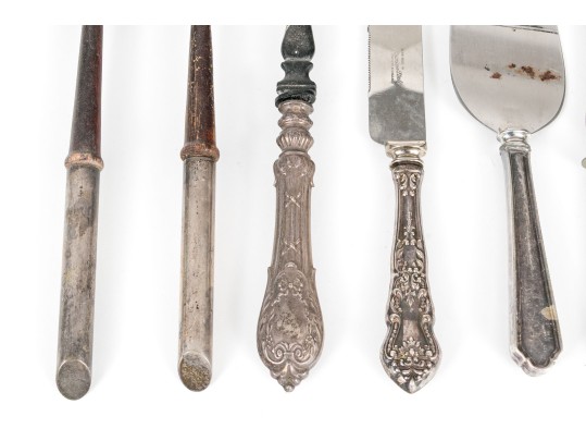 Variety Of Serving Utensils Including Sterling Silver Handles