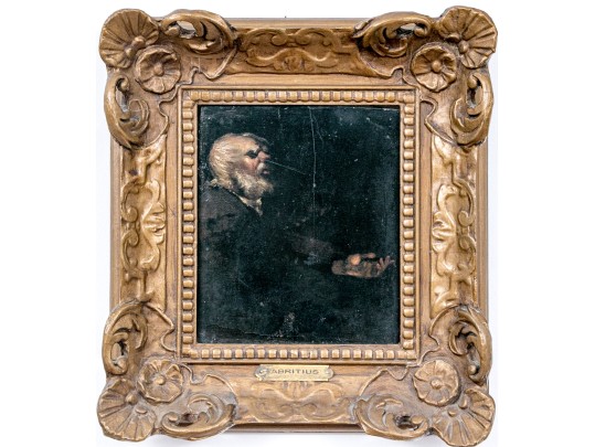 Attributed To Barent Fabritius, Oil On Panel, Portrait Of A Man With Extended Hand