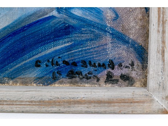 Signed Oil On Canvas, Urban Landscape With Cars