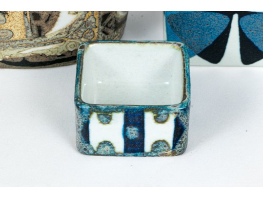 Group Of Three Nils Thorsson Mid-century Royal Copenhagen Painted Ceramics