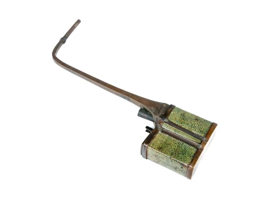Antique Brass And Shagreen Opium Pipe