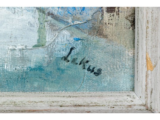 Signed Lekus Oil On Canvas, Expressionist Sailboats