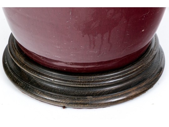 Sang De Bouef Glazed Jar Form Table Lamp