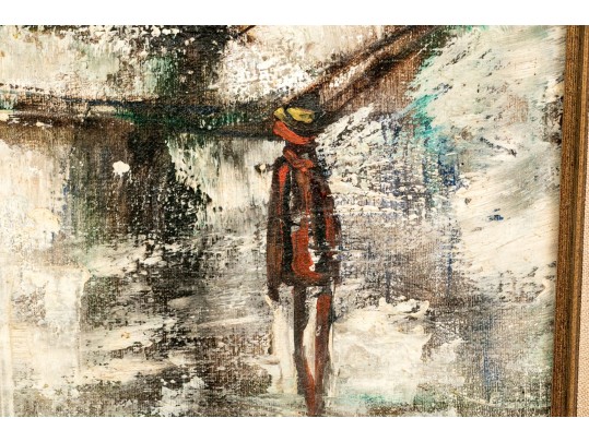 Jean-Claude Mayodon De Bomainq (French, 1938-1981) Oil On Canvas, Urban Scene