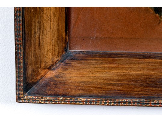 Horacio Rentería Rocha (Mexican, 1912-1972) Oil On Canvas, Girl With Butterflies And Dog