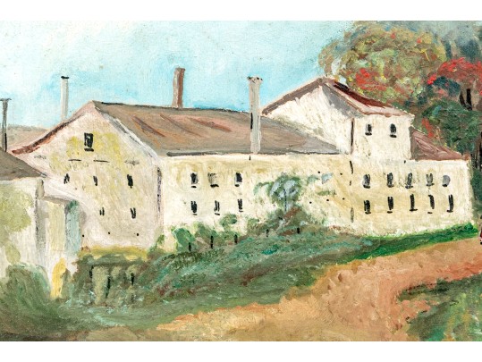 19th C. Oil On Panel, Rural Landscape With Figures