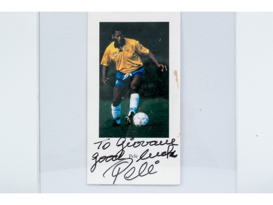 Autographed Photograph Of Brazilian Soccer Player Pelé