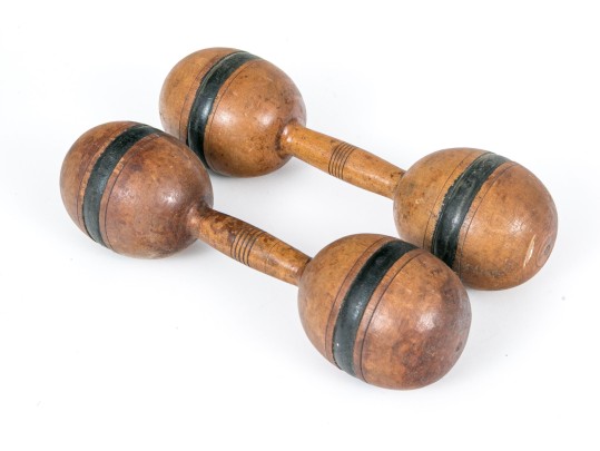 Pair Of Hand Carved Juggling Pins, Ca. 1920