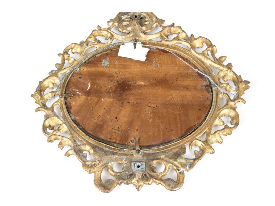 Antique Gilt Bronze Framed Oval Mirror