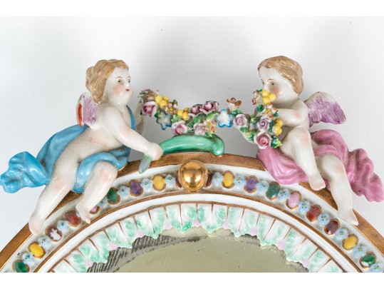 Pair Of German Porcelain Framed Mirrors