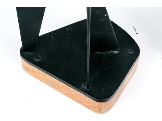 Duo Of Modernist Metal And Wood Sculptures Attributed To John-Paul Phillippe