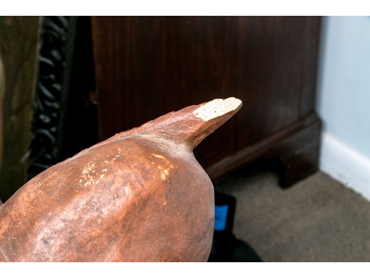 Signed Ceramic Bust Of A Woman Wearing Hat