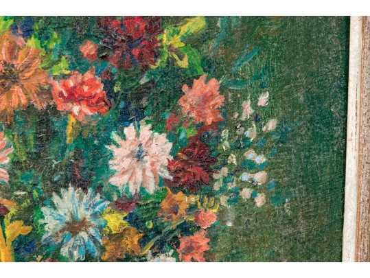 George Walker Shane (American, 1906-1969) Oil On Board, Still Life Of Flowers By Window