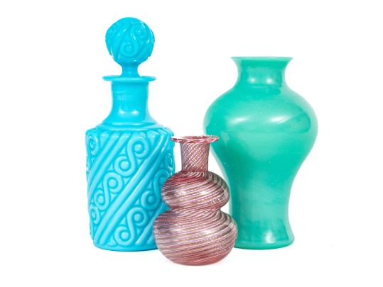 Group Of Three Vintage Glass Wares