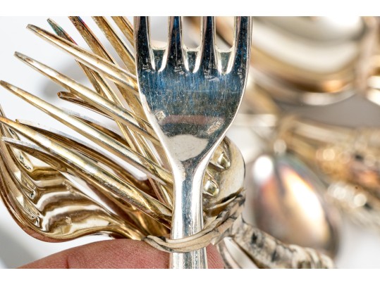 Elegant Art Nouveau Style Flatware Service, Likely Siecle 