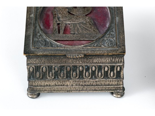 Oscar Bach (American, 1884-1957) Pair Of Hinged Boxes With Neoclassical Figures