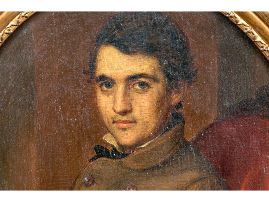 Antique Oil On Board, Portrait Of Thomas Payne Johnson, 1849