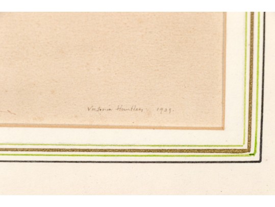 Victoria Hutson Huntley (American [NY], 1900-1971) Ink On Paper Figure Study, 1939