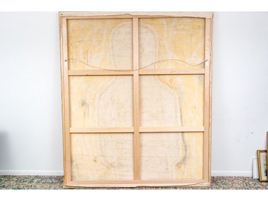 Large Oil On Canvas Of A Metaphysical Pink Lady, 6'-8