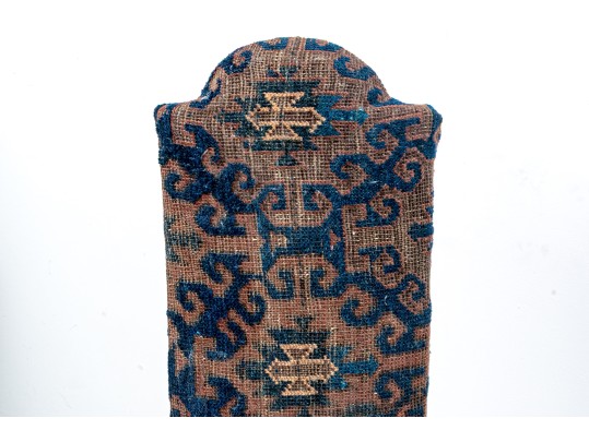 Pair Of Antique Carpet Upholstered Hall Chairs