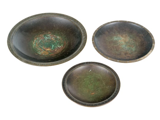 Just Andersen (Danish, 1884-1943) Three Bronze Bowls
