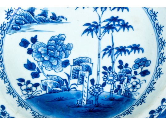 Four Chinese Export Blue And White Porcelain Bowls And Plates