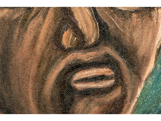 Signed Brown Oil On Board, Portrait Bust Of A Man, 1969