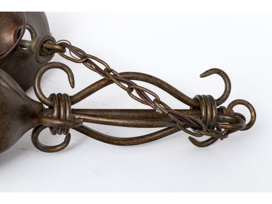 Todd Phillips (American [NC], 20th C.) Hand-Blown Glass Pendant Light, Signed And Dated