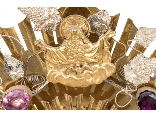 Lavishly Decorated Brass Catholic Monstrance