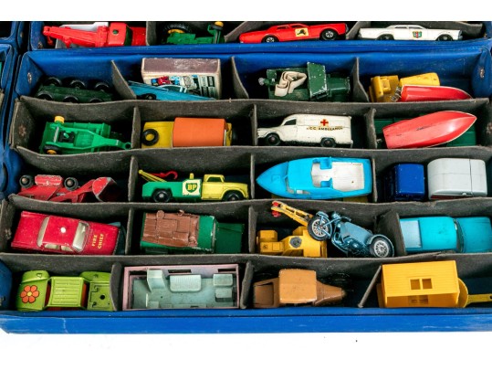 Four Trays Of Die Cast Matchbox Cars In Two Cases