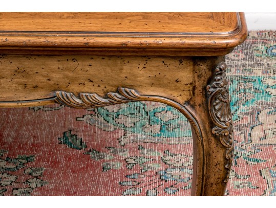 Quality Carved Walnut Louis XV Style Extension Table, Possibly By Auffray